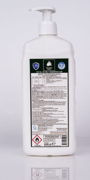 Naturist Health Alkol Bazlı Sıvı El ve Cilt Dezenfektanı 1000 ml Pompalı